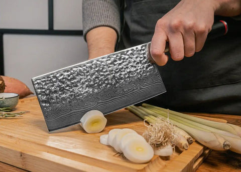 groente snijden met kotai pakka damascus hakmes 19 cm pakkahout