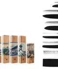 kotai pakka complete set van 6 messen, schilmes, koksmes gyuto, santokumes, fileermes, broodmes en hakmes