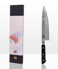 KOTAI Hashi Damascus Koksmes Gyuto met lemmet van 20 cm naast geschenkverpakking
