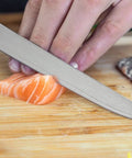 zalm snijden met kotai pakka damascus fileermes 20 cm pakkahout