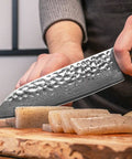 snijden met kotai pakka damascus santoku 18 cm pakkahout