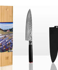 kotai pakka damascus koksmes gyuto 20 cm pakkahout met mesbeschermer en doos