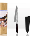 kotai bunka damascus koksmes kiritsuke 21 cm ebbenhout met mesbeschermer en doos