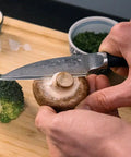 champignon snijden met kotai pakka damascus schilmes 9 cm pakkahout