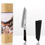 kotai bunka damascus koksmes kiritsuke 21 cm ebbenhout met mesbeschermer en doos