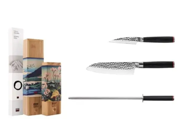 kotai pakka starter set deluxe met officemes, santoku en aanzetstaal